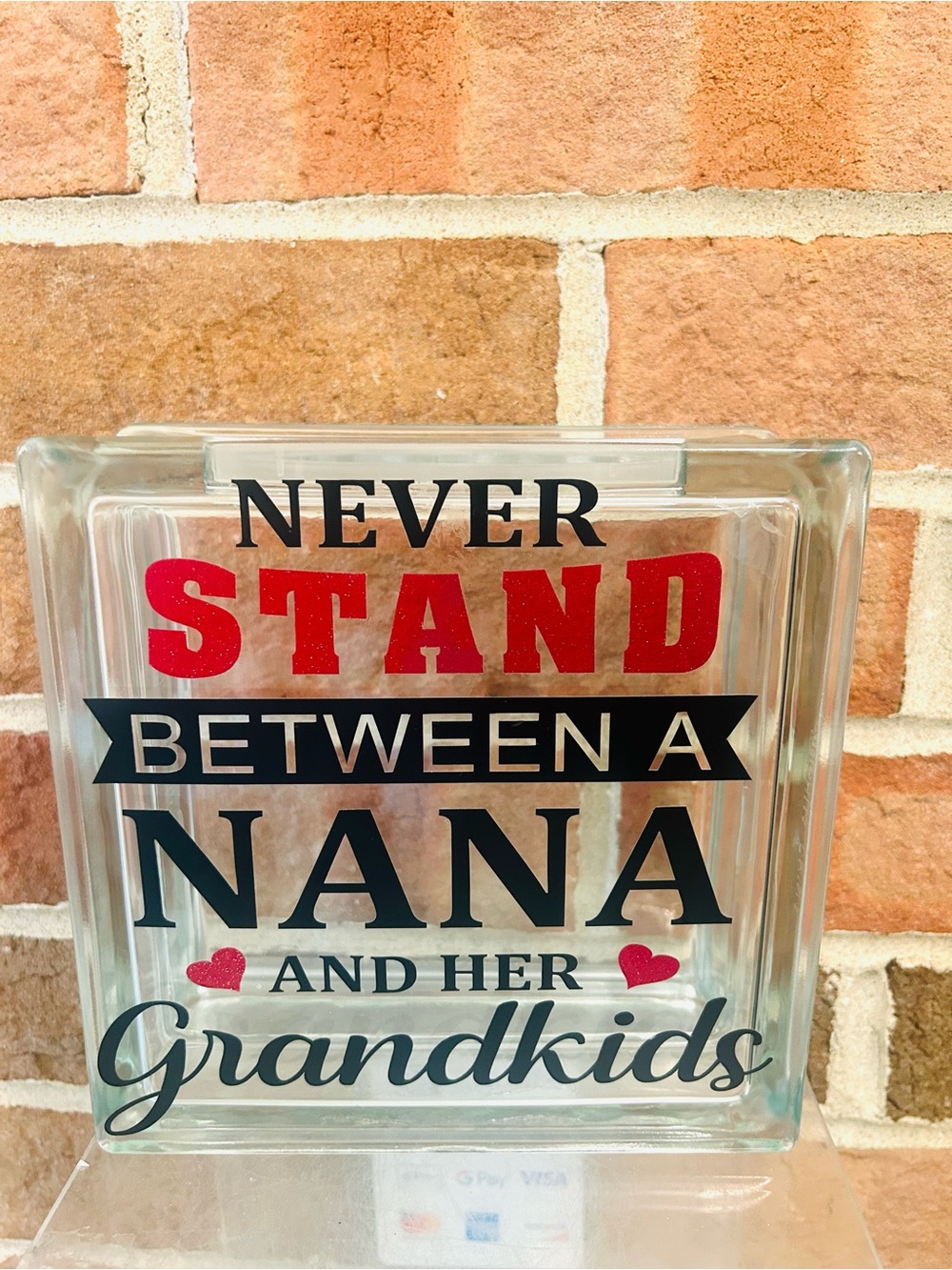 Glass Block  ( Nana) perfect for Mother’s Day